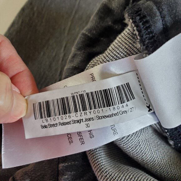 Quince Bella Straight Stretch Relaxed Jeans High Rise Organic Cotton Stonewashed - Picture 10 of 10